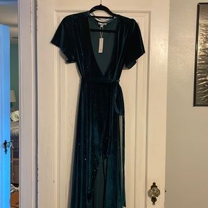 Baltic Born Calvin Sparkle Velvet Wrap Dress | Jade in Medium